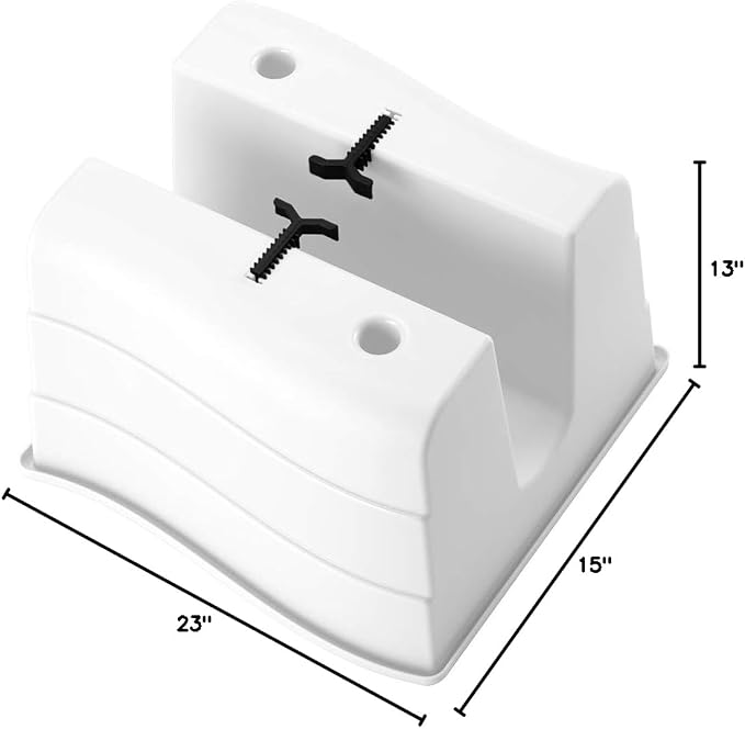Ridge Rail Long Rectangular Flower Pot, Indoor/Outdoor Hanging Rail Planter Lightweight & Weatherproof Flower Box - Balcony Planters for Railing and Fence Patio, Deck 2 Pack (White)