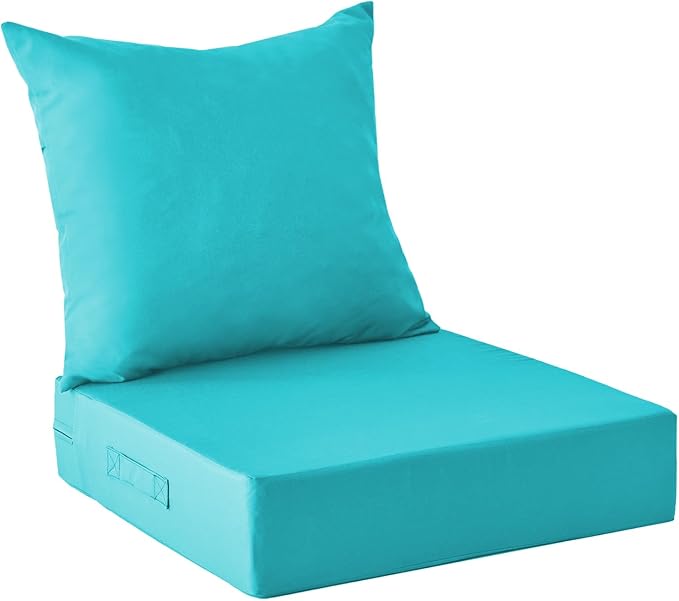 IPYNBAP Outdoor Cushions for Patio Furniture,Outdoor Seat Cushion Set 24 x 24 x 4 Inch,Waterproof & Fade Resistant Outdoor Chair Cushions,Deep Patio Chair Cushion with Removable Cover,Teal
