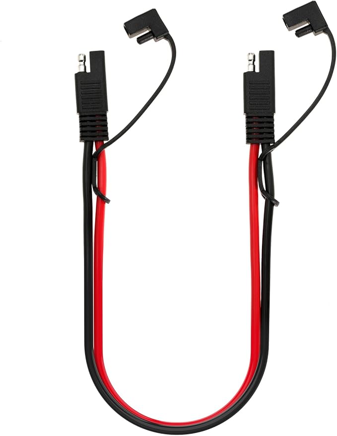 10AWG SAE Extension Cable 10 Gauge SAE to SAE Extension Cord with Two Prong Connectors for Solar RV Automotive (1FT)