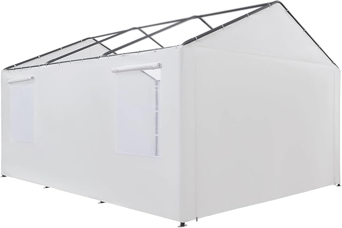 Carport Replacement Side Wall Tarp Top for 10' x 20' Carport Frame Replacement Sidewall Cover (White Top Cover and Frame Not Included)