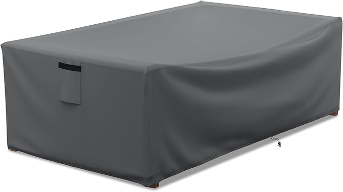 STARTWO Patio Coffee Table Cover Waterproof Patio Furniture Covers, Heavy Duty Durable Rectangular Outdoor Table Cover Fits up to 48L x 28Wx 13H inches, Grey