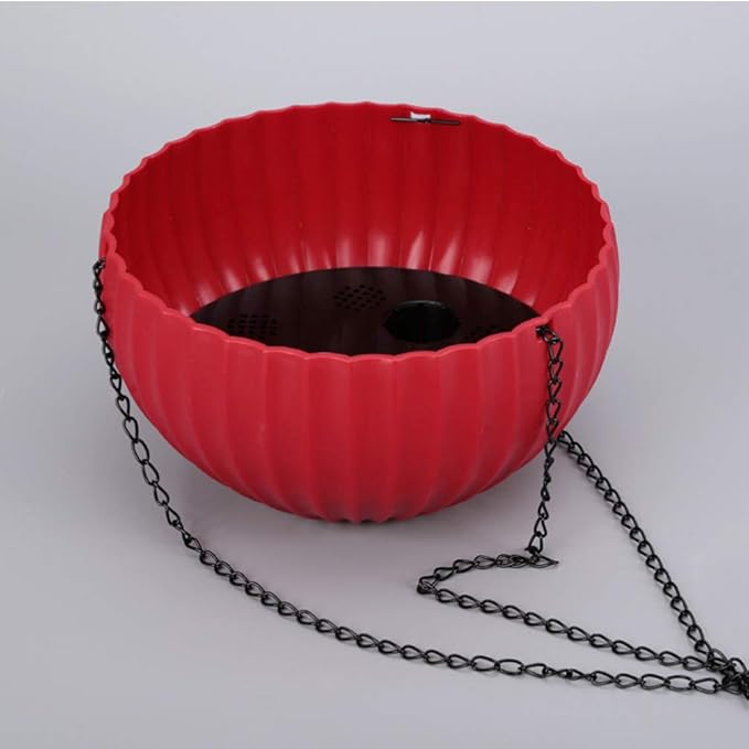 Cabilock Hanging Flower Pot Automatic Water Suction Thickened Plastic Planter Basket for Indoor Outdoor Plants with Water Level Indicator and Stopper