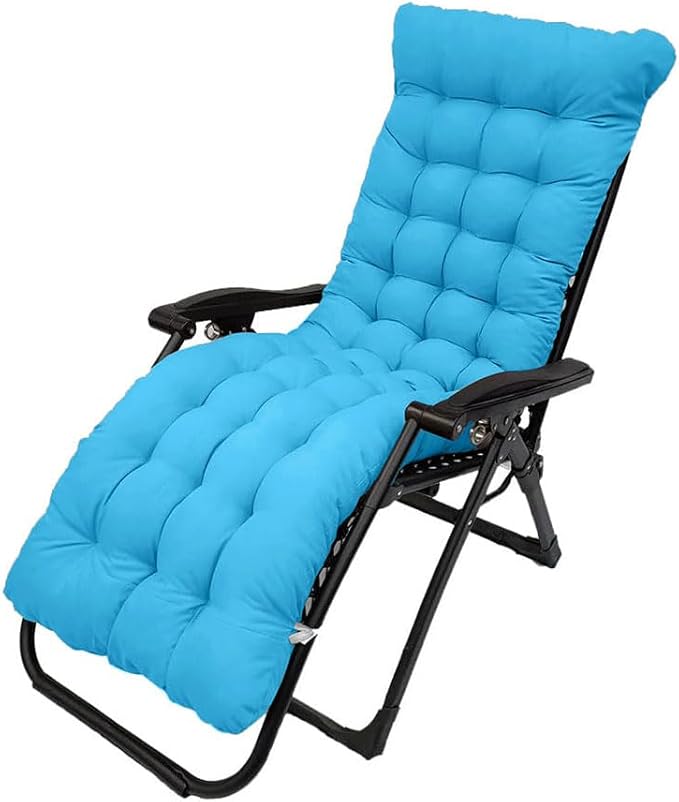 Patio Chaise Lounger Cushion,61in Lounge Chair Recliners Chair Cushions,Thicker Padded Chaise Lounger Swing Bench Cushion for Outdoor Indoor Home Office (Sky Blue)