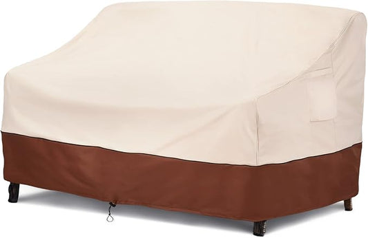 COSFLY Patio Furniture Covers Waterproof for Sofa, Outdoor Loveseat Covers Heavy Duty Fits up to 58W x 40D x 31H inches Brown