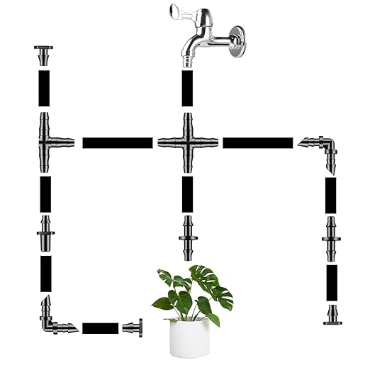 Unoutur 600 Pcs Barbed Connectors Drip Irrigation Fittings Kit, 1/4" Drip Irrigation Kit for Garden Flower Pot Greenhouse Lawn (Straight Barbs,Single Barbs,Tees,Elbows,End Plug,4-Way Coupling)