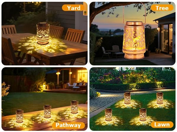 Corgi Dog Solar Lanterns Outdoor Waterproof - Metal Garden Decor for Outside Patio Yard, Hanging LED Lights Ornament, Cute Puppy Gifts for Women Mom Grandma Dog Lovers