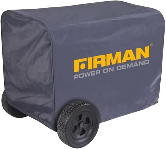 FIRMAN 1009 Large Portable Generator Cover, Heavy Duty Waterproof Vinyl, Double Insulated Protection for Generators 5000 Watts and above, with Drawstring Closure and Secure Pull Cord