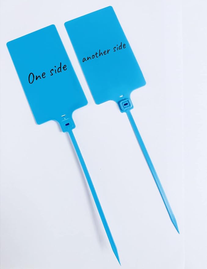 200pcs Blank Tags, Plastic Waterproof Seals,for Labeling,2.28"×3.94",Blue | large,Writeable, Zip Tie Tag Seals for shipping,identification,inventory