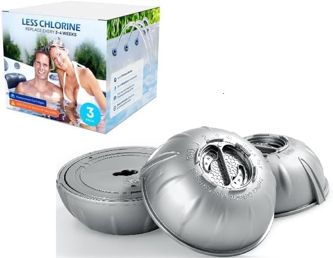 Hot Tub Replacement SmartChler Cartridge for use with Frog Floating System - Hot Tub Maintance System Supports Less Chlorine Use - 3 Pack