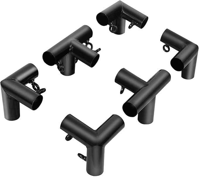 Aoneky 1-3/8 Inch Slant Roof Corner Canopy Fitting Kit, Heavy Duty Metal Frame Connector for DIY Canopy Carport Shed Gazebo Greenhouse, 4 6 8 10 Leg Options (6 Leg Kit)
