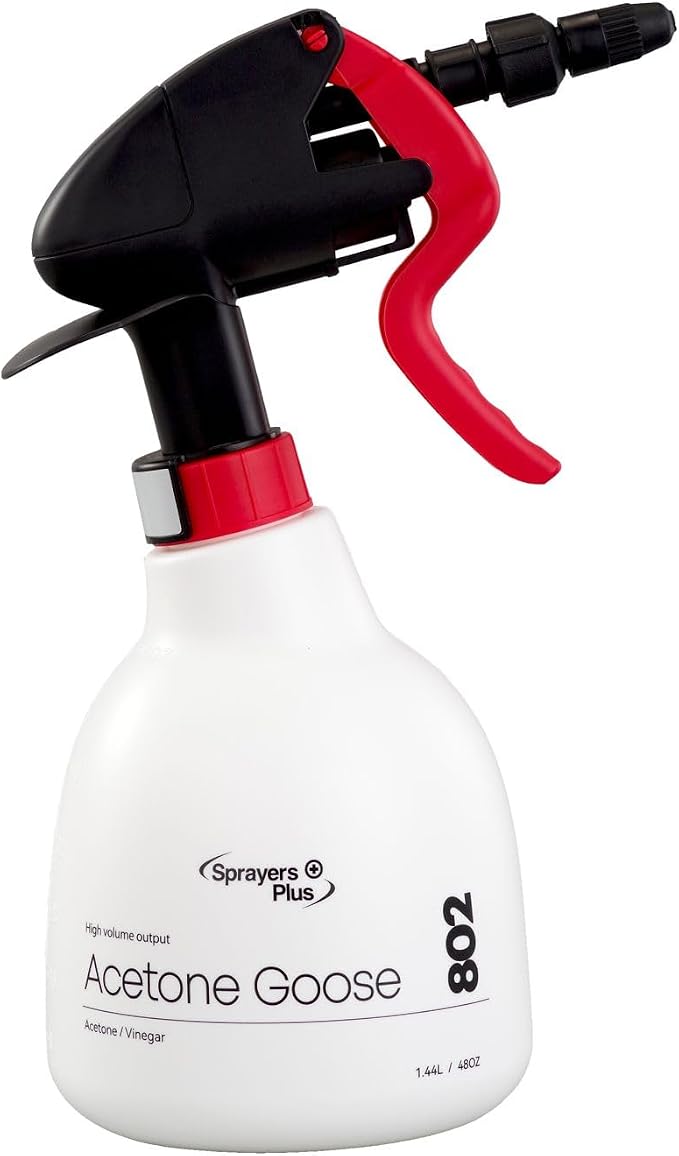 Sprayers Plus 802 Professional Acetone Sprayer, Heavy Duty Chemical Resistant, 316 Stainless Steel Spring, 25 ft Long Reach for Acetone Vinegar Cleaning,1.44 litres