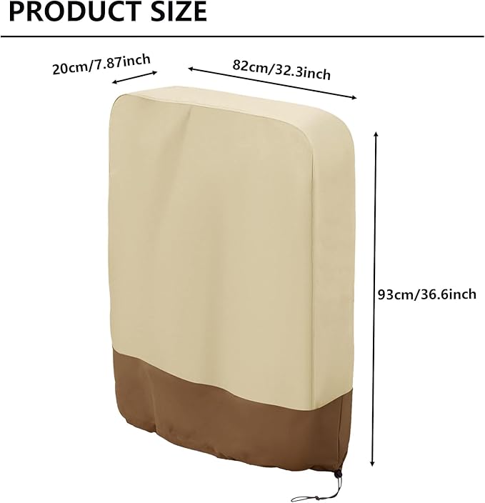 Zero Gravity Chair Covers 2 PCS, Outdoor Zero Gravity Folding Patio Chair Covers Waterproof Dustproof Gravity Chair Cover with Storage Bag(32.3" W x 7.9" D x 36.6" H) (Beige)