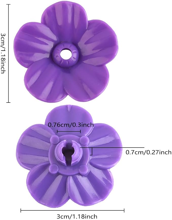 Hummingbird Feeder Replacement Parts - 16 PCS Purple Flowers, Bee Guards for Perky Pet Glass Plastic Base
