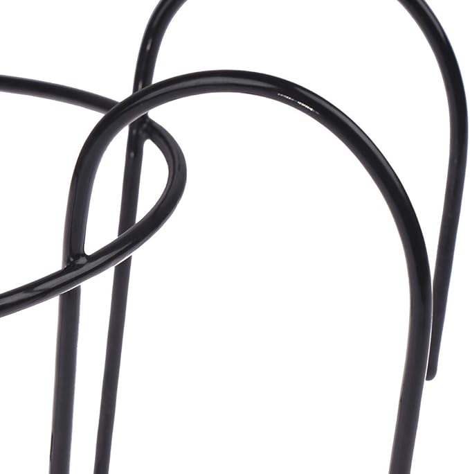 1 Pack Hanging Railing Planters Flower Pot Holders Plant Iron Racks Fence Metal Potted Stand Mounted Balcony Round Plant Baskets Shelf Container Box for Indoor and Outdoor Use-Black,Garden Steel Pots