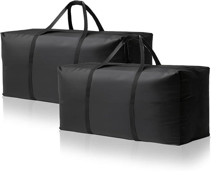 NCEDN Waterproof Patio Cushion Storage Bag - 49 × 16 × 22 Inch Heavy Duty Oxford Outdoor Cushion Storage Bag, Dustproof & UV Protection for Garden Use, with Upgraded Fabric & Reinforced Zipper, 2 Pack