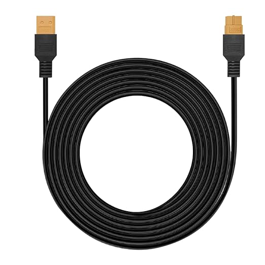 DOKIO XT60 Extension Cable 19.7 ft (6 m), Male to Female XT60 Solar Connector, Soft Silicone Copper Wire 12V/24V Extension Lead for Solar Panels or Power Station Controller Setup