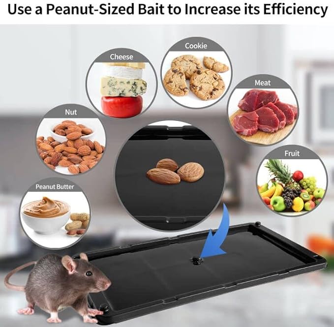 LULUCATCH Super Glue Traps 6 Pack for Mice & Snakes, Larger, Heavier Sticky Traps with Non-Toxic Glue. Sticky Mouse Traps Indoor, Easy to Set, Pet Safe Pest Control
