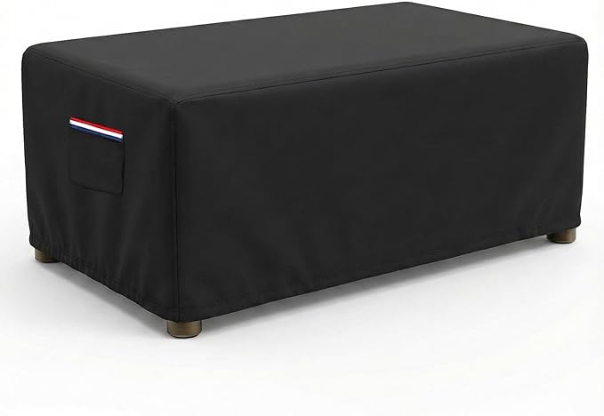 Waterproof Rectangular Patio Coffee Table Cover, 600D Heavy Duty Outdoor Furniture Protection Weather UV Resistant for Patio Furniture Protective Garden Table Cover 42 x 26 x 16 inches,Black