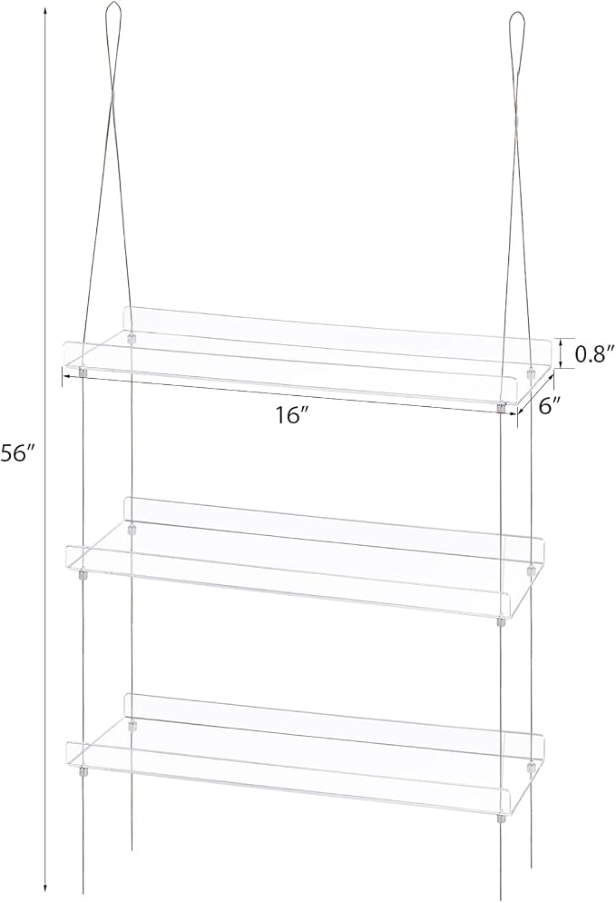 Sumerflos 3-Tier Acrylic Window Boxes Plant Shelves for Windows, Acrylic Hanging Window Plant Shelves, Indoor Windows Wall Hanging Plant Stand Flower Display Shelves