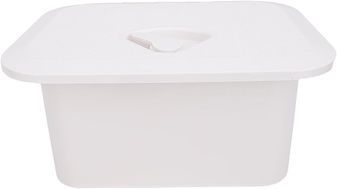 Tbest Marine Boat Storage Box ABS Plastic Embedded Deck Compartment Organizer for Fishing Gear Tools Bait Accessories White 37.5 x 27 17.5cm