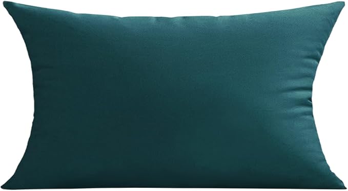 VAKADO Outdoor Waterproof Throw Pillow Covers 12x20 Set of 2 Decorative Teal Green Blue Patio Furniture Summer Cushion Cases Outside Decor for Couch Garden Bench Porch
