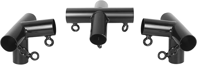 Aoneky 1" Corner Canopy Connector Kit for 3/4 Inch EMT Pipe, Universal Expansion Fittings to Add 2 Legs to Canopy Carport Frame, 156 Degree Peak Angle, Black (2-Legs Set)