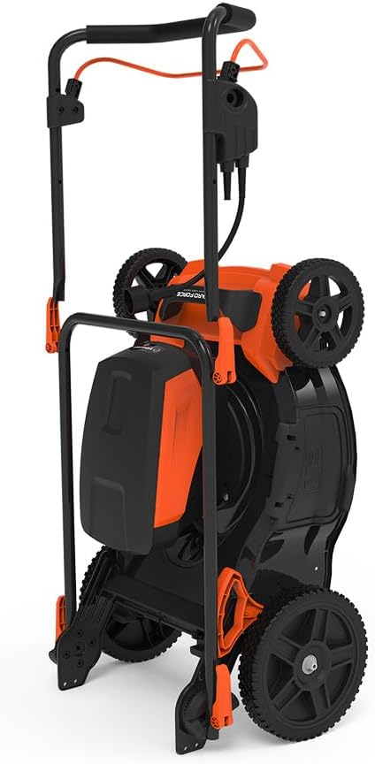 Yard Force 19-inch Electric Lawn Mower YF1518-3N1, 19-inch Metal Decking, 1-3 inch 7 Positions Central Cutting Height, 12" Rear Wheel, 14 Gal Grass Bag