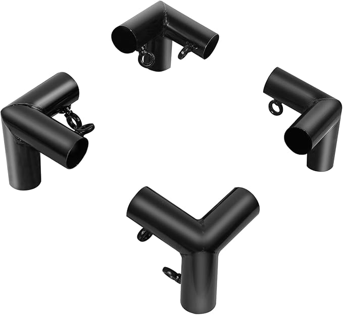 Aoneky 1-3/8 Inch Slant Roof Corner Canopy Fitting Kit, Heavy Duty Metal Frame Connector for DIY Canopy Carport Shed Gazebo Greenhouse, 4 6 8 10 Leg Options (4 Leg Kit)