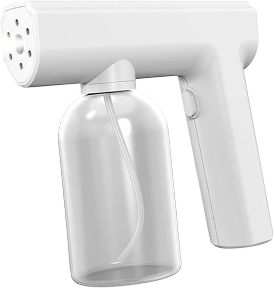 Portable Electric ULV Atomizing Sprayer - Rechargeable Cordless Nano Fogger for Home and Office Dis - 300ml Capacity - White