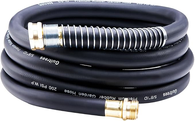 Guitrees Leader Garden Hose 10ft x 5/8", Heavy Duty Short Water Hose, Male to Female Fittings, Five Layered Braiding for Durability, 1000PSI Burst, 300PSI Working (Black)