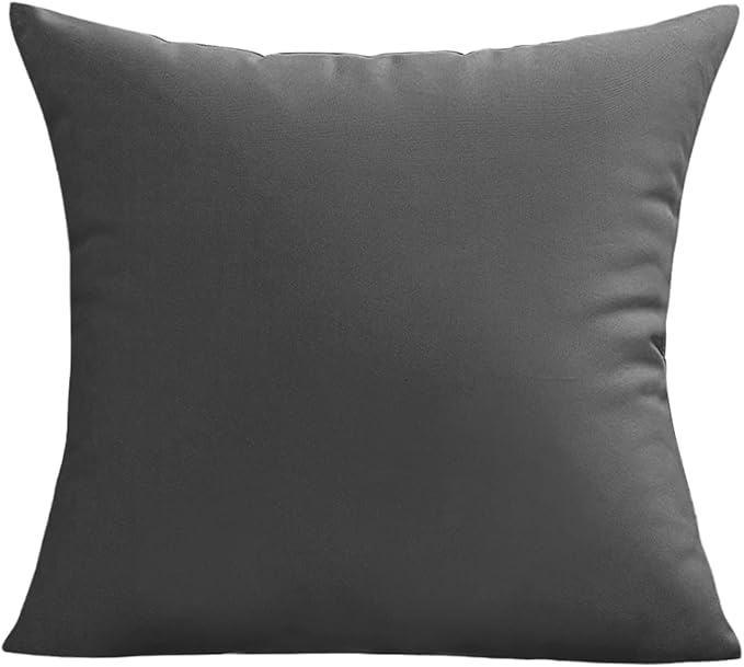 VAKADO Outdoor Waterproof Throw Pillow Covers 20X20 Set of 2 Decorative Darkgrey Patio Furniture Cushion Cases Outside Decor for Couch Garden Bench Porch