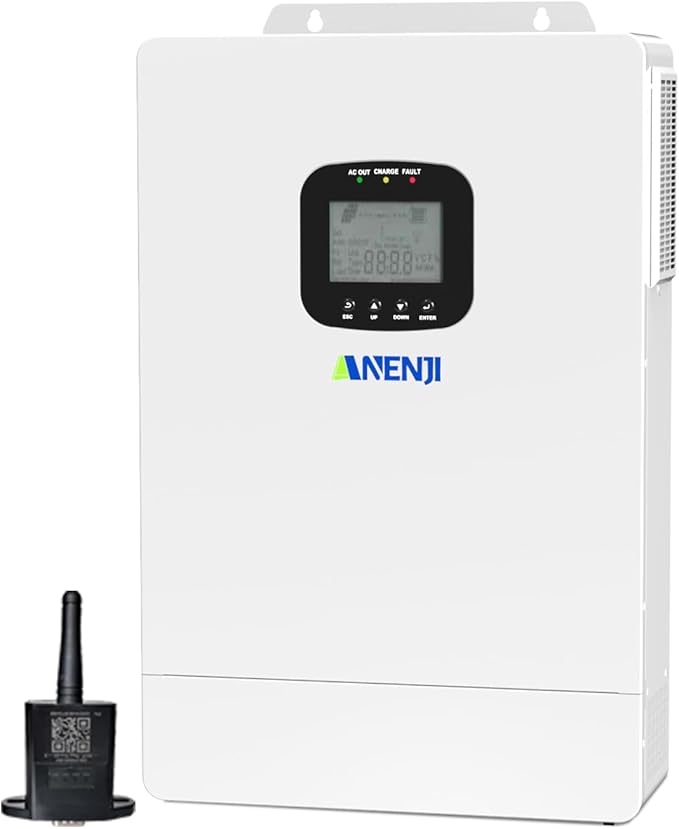 6500W Hybrid Solar Inverter 48V,Dual MPPT,300V 60A Charger,Split Phase 120V,Support Parallel Pure Sine Wave Off-Grid+On-Grid Inverter for Home Loads,Lead Acid/Lithium Battery Compatible