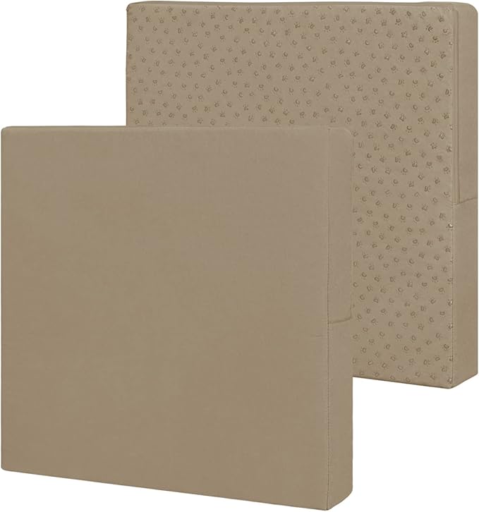 Easy-Going Waterproof Patio Cushion Covers 22x20x4 inch 2 Pack Replacement Non-Slip Outdoor Seat Cushion Slipcover with Zipper. Camel