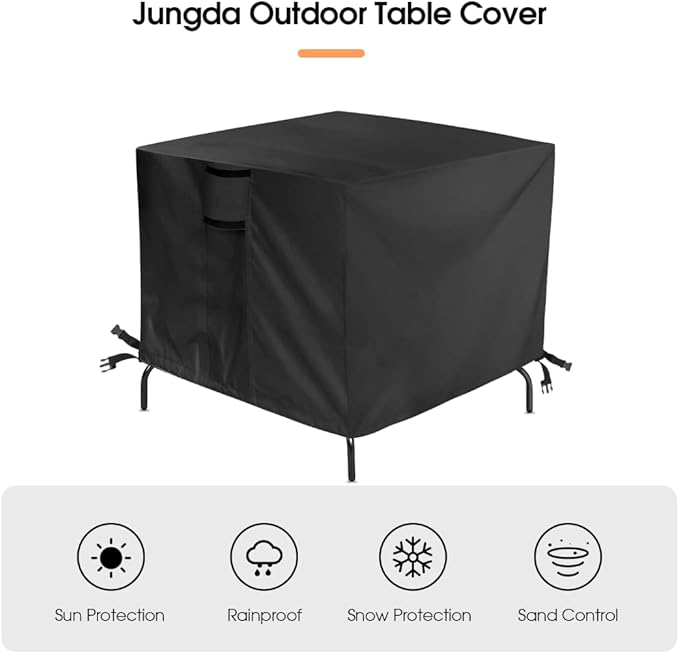 Outdoor Table Cover for Patio Bar Height Table, 42 Inch Square Outdoor Bistro High Top Table Cover, Waterproof Patio Furniture Covers for Small Tall Table - 42 X 42 X 28 Inch