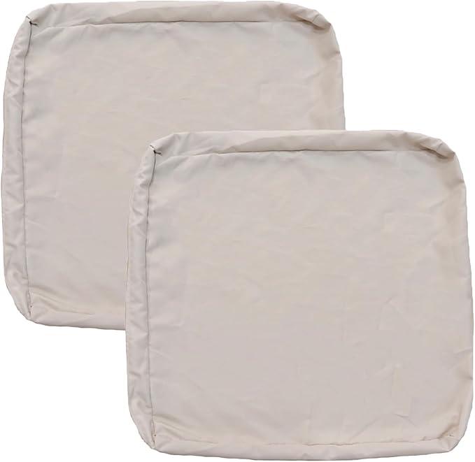 FLYMEI Patio Cushion Covers 22x20x4 Waterproof Outdoor Cushion Cover Replacement 2Packs Outdoor Seat Cushion Slipcover for Rattan Chair Sofa, Apricot