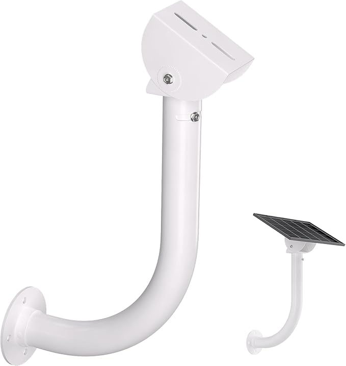 Universal Solar Panel Wall Mount Bracket - 30cm L-Shape Mount with Adjustable Arm & Tilt Head, Compatible with Ring, Arlo, Eufy, Wyze, Reolink and Other Solar Panels