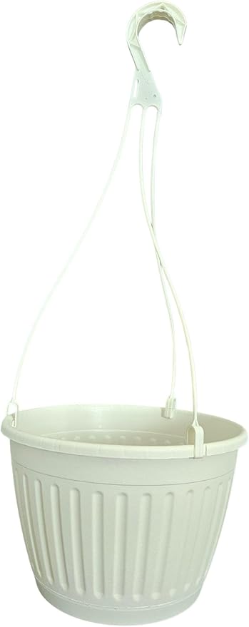 Landmark Plaics 10 inch Imperial Plastic Hanging Basket (White, 10)