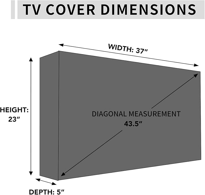Easy-Going Outdoor TV Cover for 36 to 38 inch with Openable Front Flap for Watching TV, Convenient Use without Remove, Durable TV Cover with Free Cleaning Cloth