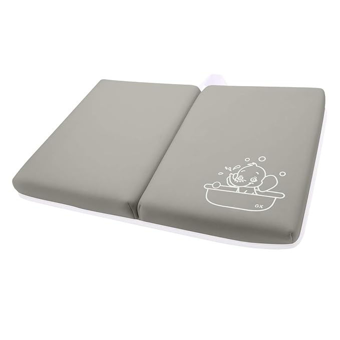 Bath Knee Pad - 1.5inch Extra Thick Bath Kneeling Pad Non-Slip Rubber - Foldable Bathtub Knee Mat Large Safety Bath Kneeler Pad for Baby Bathtime, Garden Work, Exercise - Gray
