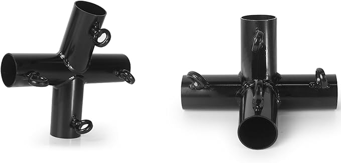 Aoneky 6-Pack 1.05 Inch Corner Canopy Connector Kit, Heavy Duty Carport Frame Fittings for 3/4 Inch EMT Pipe, 156 Degree Peak Angle, Universal for 4 6 8 10 Leg Structures, Black (6-Legs Set)