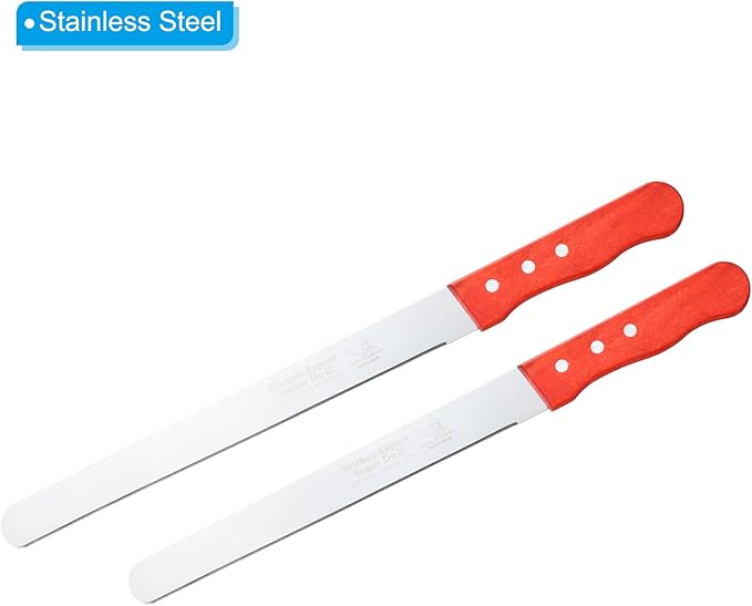 PATIKIL Floral Foam Knife, 2 Pcs 37.5 x 3.1CM, 42.5 x 3.1CM Florist Professional Cutting Knife for Flower Foam Block Cake, Wooden Handle
