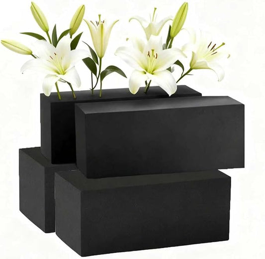 Reusable Floral Foam Blocks for Artificial Flower Arrangements, Weather Resistant, 4 Pieces, 6x3x2.5 Inch, for Outdoor Wedding Home Decor (4, 6 x 3 x 2.5'')