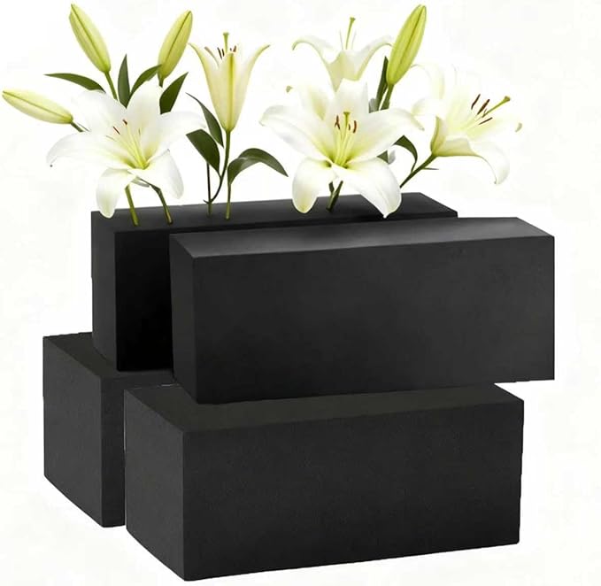 Reusable Floral Foam Blocks for Artificial Flower Arrangements, Weather Resistant, 4 Pieces, 9x3x3 Inch, for Outdoor Wedding Home Decor (4, 9 x 3 x 3'')