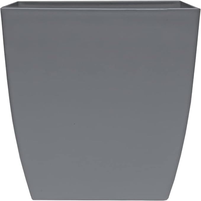 The HC Companies Aria Self Watering Square Plant Pot w/Drainage - Planters for Outdoor Plants & Indoor Plants - Lightweight & UV-Resistant Plastic Pots for Plants (8" Warm Gray, Pack of 1)