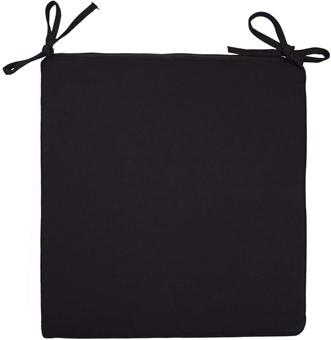 Sigmat Outdoor Seat Cushion Cover Water Repellent Square Chair Cushion Cover-Only Cover Black 18"x18"x2"(2 Covers)
