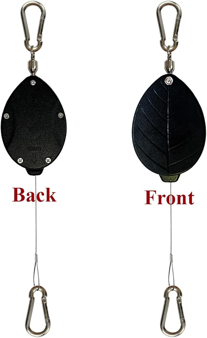 Update Retractable Plant Hanger with Pulley System - 2 Pack Adjustable 1.6M Stainless Steel Plant Hooks for Pots, Bird Feeders & Storage | 15kg/33lbs Max Load, Rustproof Indoor/Outdoor Use