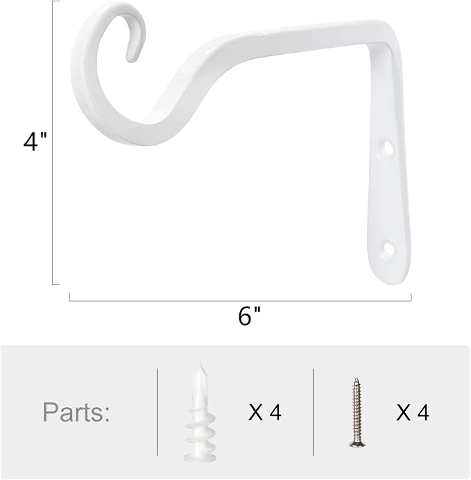 Mkono Hanging Plant Bracket and 7.5 Inch Hanging Planters Set, Hanging Baskets Flower Pot Holders with Hooks