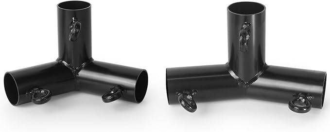 Aoneky 6-Pack 1.05 Inch Corner Canopy Connector Kit, Heavy Duty Carport Frame Fittings for 3/4 Inch EMT Pipe, 156 Degree Peak Angle, Universal for 4 6 8 10 Leg Structures, Black (4-Legs Set)