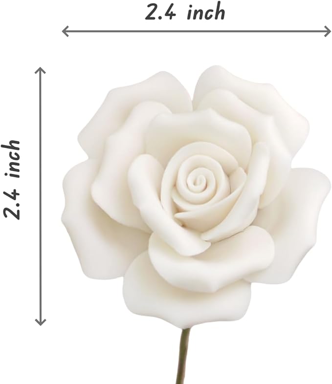 Handmade Porcelain 3D Ceramic Rose Flower, Eternal Flower Decoration for Home Office Decor, Creative Desktop vases, Porcelain Decorations, Exquisite, Set of 9(Colour)