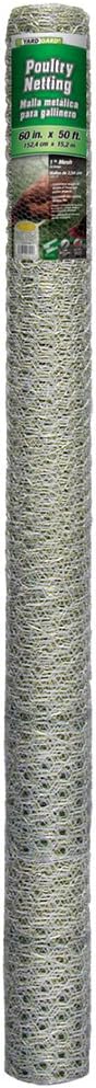 YARDGARD 1 Inch Poultry Netting, Chicken Wire Fence, 20 Gauge Galvanized Steel, Rabbit Fencing, Bird Enclosures, Garden Protection and Plant Support, 60 Inches x 50 Feet